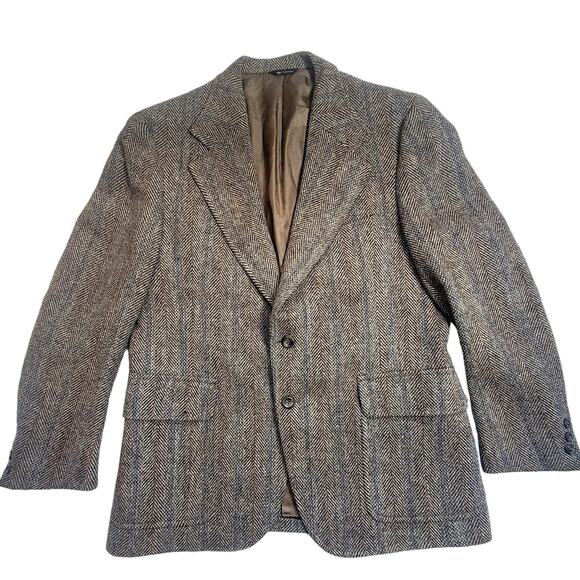 Harris Tweed Young Quinlan Vintage Hand Woven 100% Virgin Scottish Wool Jacket - Picture 1 of 16